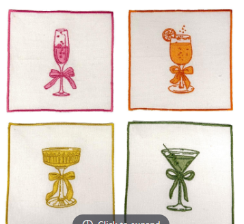 Embroidered Cocktail Napkins